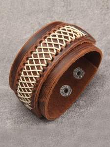 Wholesale <b>Stainless</b> <b>Steel</b> Leather Braided <b>Bracelet</b> Multi Colors Available <b>Men</b> Women Woven Simple <b>Bracelets</b> High Quality - Product Image 6