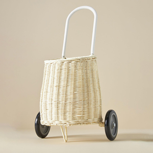 Cesta de compra con ruedas, carrito de mimbre, canasto, precio barato, colores personalizables - Product Image 4