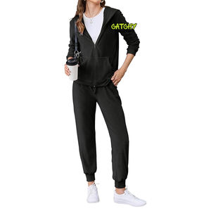 Chándal de invierno de manga larga para mujer, venta al por mayor, chándal para correr, ropa de entrenamiento, chándal deportivo coreano de algodón para adultos - Product Image 4