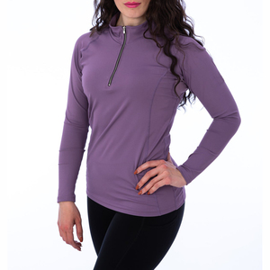 Vêtements équestres OEM pour femmes, chemise de spectacle équestre d'extérieur à manches longues avec fermeture éclair et couche de Base - Product Image 5