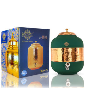 IndianArtVilla Pot d'eau en cuivre pur, semi-martelé avec une finition en soie-Choix de couleurs contemporaines, 17000 ml - Product Image 5