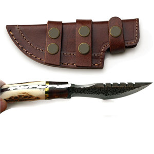 Cuchillo de Supervivencia de Acero de Damasco Hecho a Mano de Alta Calidad, Cuchillo de Campamento para Actividades al Aire Libre con Mango Sólido - Product Image 3