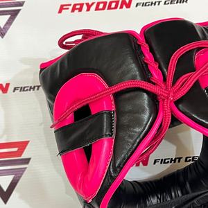 New Model Fly Pink Black Boxing Training Full <b>Face</b> Bar Headgear Customized Professional Sparring Leather Muay Thai Adjustable - Product Image 4