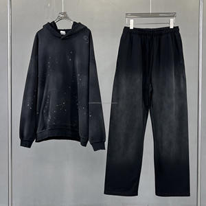 Sweat-shirts à capuche pour hommes, personnalisés, brodés, effet vieilli, lourds, surdimensionnés, style streetwear, coupe ample, vintage, délavés à l'acide, zippés - Product Image 4