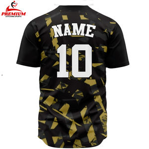 Camisetas de Béisbol Personalizadas Sublimadas con Dos Botones para Adultos, Transpirables y que Absorben la Humedad - Product Image 4