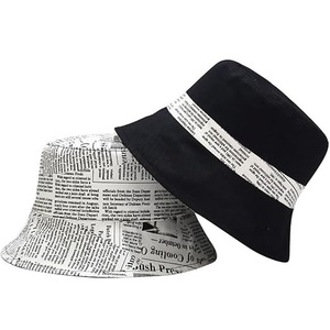 Fall New Newspaper Printing <b>Reversible</b> Fisherman Retro Fashion Casual <b>Bucket</b> Outdoor Sun <b>Hat</b> Made in Bamfladesh - Product Image 4