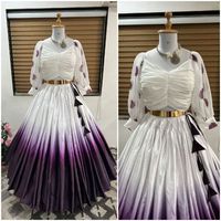 Nouveau chemisier de créateur Lehenga en tissu de soie satiné de Style fantaisie entièrement cousu, belle Blouse avec impression numérique