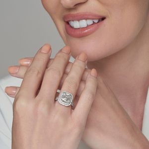 Custom Classic Jewelry 10K 14K 18K Gold Plated IGI Certified Radiant Cut Diamond Engagement <b>Ring</b> VVS GRA Women - Product Image 4