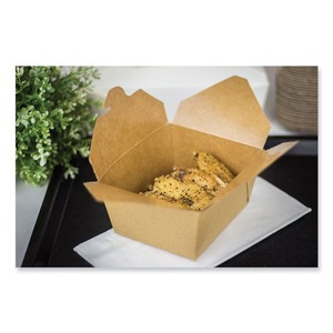 GEN KS10120 Recerrable de 30 Oz. Caja de Almuerzo Desechable de Papel Kraft, Contenedor para Llevar - 450/Caja - Product Image 4