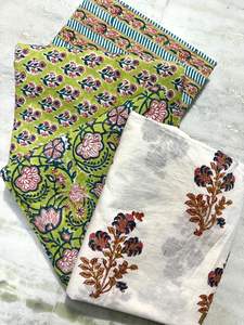 Jaipur ผ้าฝ้าย100% พิมพ์ลายบล็อกทำด้วยมือแบบดั้งเดิมเป็นมิตรต่อสิ่งแวดล้อมระบายอากาศได้ - Product Image 3