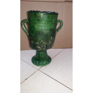 Tazón de Cerámica Artesanal Marroquí Tamegroute con Esmalte Verde, Artesanía Bereber Vintage, Decoración para el Hogar, Regalo - Product Image 1