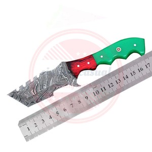 Couteaux de chasse faits à la main en Damas, couteau de traqueur avec étui en cuir, couteaux de traqueur pour le camping en plein air - Product Image 2