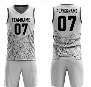 ชุดยูนิฟอร์มบาสเก็ตบอลออกแบบโลโก้เอง ผ้าโพลีเอสเตอร์ 100% พิมพ์ลาย แห้งเร็ว สำหรับผู้ชาย มีจำหน่ายออนไลน์ - Product Image 3