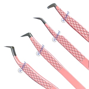 Pince à épiler professionnelle pour extension de cils avec poignée ergonomique pour artiste de cils avec pointe en fibre - Product Image 4