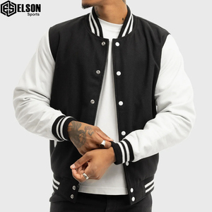 Vente en gros de vêtements américains taille adulte blouson de baseball tendance blouson universitaire tissé pour hommes veste unisexe - Product Image 1