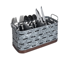 Meilleure vente de caddie de rangement en métal double de haute qualité en fer galvanisé sur mesure porte-outils et ustensiles de cuisine - Product Image 1
