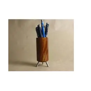 Kunden spezifische Form Holz Schreibtisch Stift halter Ständer Mehrzweck Verwendung Bleistift Cup Pot Desk Organizer Großhändler