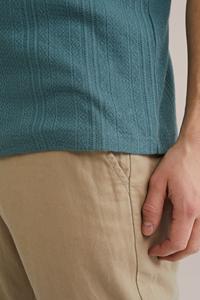 Camiseta de Verano Casual de Manga Corta, Corte Regular, 100% Algodón Premium, Tejido de Punto Texturizado, Transpirable, 200g, Lisa en la Parte Delantera - Product Image 4