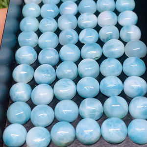 Pierre précieuse de Larimar ronde de forme brillante Cabochon en vrac calibré naturel Top grossiste fournisseur d'accessoires de fabrication de bijoux fins - Product Image 3