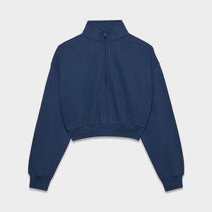 Nuevos Conjuntos Deportivos Cortos Azul Marino con Logotipo Personalizado al por Mayor, Conjuntos Deportivos de Sudadera para Mujer, Ropa Deportiva Transpirable de Alta Gama para Mujer - Product Image 5