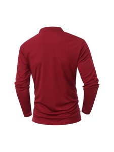High Quality Polyester Business <b>Men's</b> for T <b>Shirt</b> Full Sleeve Designed Zipper Pocket Custom Logo Breathable Knit Print - Product Image 2