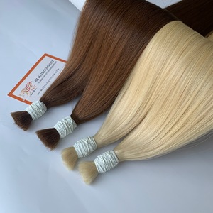 Vietnam Virgin Cuticle Intact 100% Unprocessed Remy <b>Hair</b> Bundle Bulk Double Drawn Weft Raw Indian Temple Human <b>Hair</b> Extension - Product Image 1