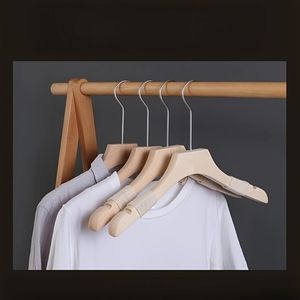 SOLID WOOD NON SLIP Clothes Hanger <b>for</b> Wardrobe Bathroom Living Room Cloth Organizing - Product Image 2