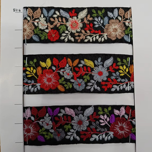 ผ้าลูกไม้คอตตอนปักขอบขอบขอบขอบลายลูกไม้ถักลายดอกไม้ - Product Image 1