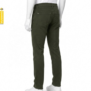 SAMAVIA Jeans de Mezclilla de Algodón para Hombre, Corte Recto, Color Verde Oliva, Cintura Alta, Corte Regular, Estilo Casual, Fabricante Mayorista OEM - Product Image 3
