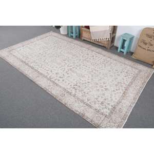 Alfombra Turca Vintage de 5.2x9 pies (159x273 cm), Alfombra Floral Blanca y Marrón - Product Image 2