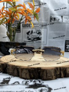 Designer Silver Rimless Iced Out Sunglasses Moissanite Diamonds Temple Luxury Fashion <b>Shades</b> For Unisex Street Style - Product Image 3