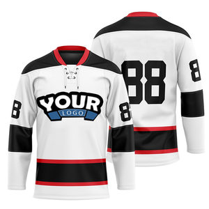 Jersey de hockey sobre hielo en blanco práctica equipo secado rápido impresión por sublimación OEM al por mayor - Product Image 3