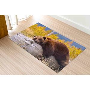 Alfombras con diseño de oso pardo descansando sobre una rama, alfombra moderna, alfombra estampada, alfombra fina no tejida - Product Image 5