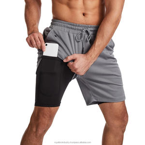 2025 plus récent hommes décontracté entraînement Shorts de gymnastique Fitness Joggers sports d'été entraînement pantalons courts 2-en-1 course Jogging Shorts - Product Image 5