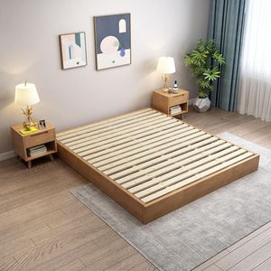 Solid Wood <b>Platform</b> <b>Bed</b> Frame Floor <b>Bed</b> Slat <b>Base</b> Wooden <b>Bed</b> for Homestay Hotel Room - Product Image 1
