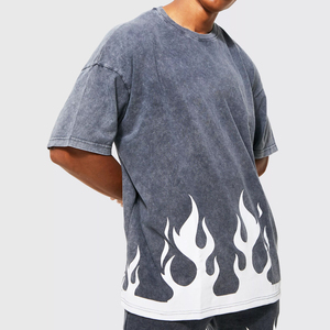 High Quality Acid Washed 2-Piece Men's Summer Shorts <b>Set</b> with Custom Logo Printing 100% Cotton Quick Dry High Street Style - Product Image 3