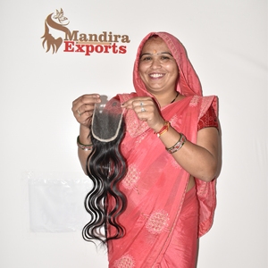 Cabello Humano Virgen Vietnamita 100% al por Mayor, Cierre de Encaje HD 4x4, Color Negro Natural, Ondulado, Doble Trama, Puntas de Cabello de Una Sola Capa - Product Image 1
