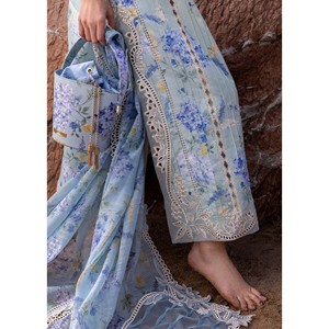 Conjunto de Blusa Bordada de Chifón Estilo Bohemio para Primavera/Verano con Dupatta de Seda y Pantalones - BIC-026 - Product Image 4