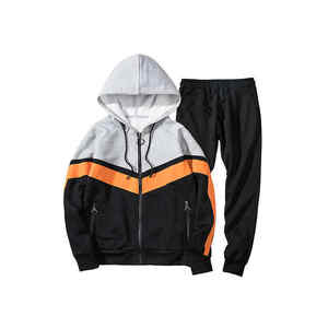 Nouvel ensemble de survêtement polaire décontracté haut de gamme pour homme, coupe ajustée, avec fermeture éclair et couleurs contrastées, idéal pour l'entraînement, le jogging et les activités de plein air, coupe-vent sportif - Product Image 1