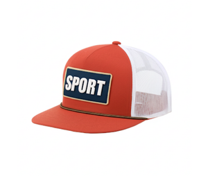 หมวกทรักเกอร์แบบทูโทนหมวกแก็ปแบบปรับแต่งโลโก้ได้5แผงหมวกปีกแบนสีขาวตาข่ายแบบปรับแต่งได้ - Product Image 4