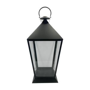 Ensemble de lanternes décoratives en métal noir mat moderne avec panneaux en verre, lanternes de sol hautes pour la décoration de jardin et de mariage en extérieur - Product Image 4