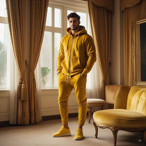 Survêtements en velours à fermeture éclair pour hommes Outwear Street Style Velour Jogger Ensemble deux pièces Jogging de sport pour hommes Survêtement en velours pour hommes - Product Image 3