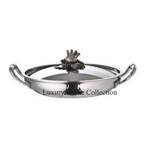 <b>Slim</b> Design Metal Casserole Ruffoni Dish Silver Color <b>Mirror</b> Polished Stainless Steel Handle and Lid Stainless Steel Hot Pot - Product Image 1