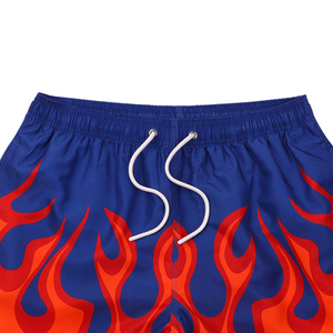Pantaloncini estivi personalizzati di qualità Premium In stile lusso con stampa digitale blu motivo a fiamma 100% costumi da bagno In poliestere - Product Image 3