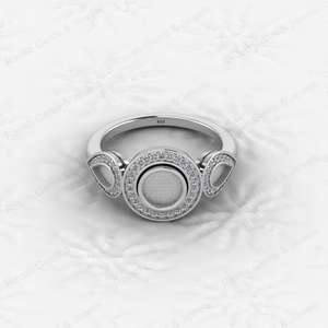 High Quality Genuine 925 Silver Half Eternity With CZ Semi Mount Blank Setting <b>Ring</b> Good for Gemstone <b>Resin</b> & Ashes Jewelry - Product Image 2