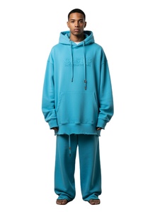 Sweat à capuche personnalisé effet vieilli pour homme, en molleton bouclette 400 GSM, délavé à l'acide, effet soleil, vintage, déchiré, streetwear, 100% coton, OEM - Product Image 1