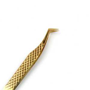 ชุดแหนบต่อขนตาปลอมปลายไมโครไฟเบอร์นาโนพลาสม่าสีทอง - Product Image 2