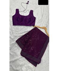 Fancy Women Party Wear Designer Heavy Sequence Eork Saree Collections con Banglori Satin Silk Blusa Piezas Wedding Wear Saree - Product Image 1