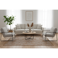 Tapis moderne à poils ras Turkua Home Anadolu gris en chenille tissée rayée, lavable, 7 mm, polyester et coton, antidérapant, sur mesure pour la maison