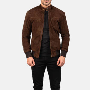 แจ็คเก็ตหนังกลับผู้ชายสำหรับฤดูหนาว คอตั้ง โลโก้ด้านหน้า เนื้อผ้านุ่ม ระบายอากาศได้ดี เป็นมิตรกับสิ่งแวดล้อม ปรับแต่งได้ แฟชั่นสไตล์คนเมือง - Product Image 3